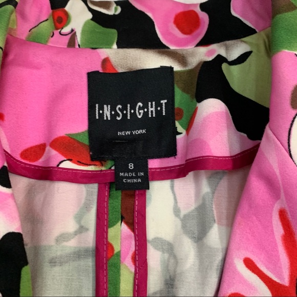 Insight New York Floral Cotton Abstract Blazer 8 - Picture 12 of 12